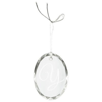 3" Crystal Faceted Oval Ornament