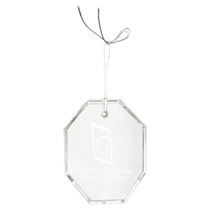 3 1/2" Crystal Octagon Ornament