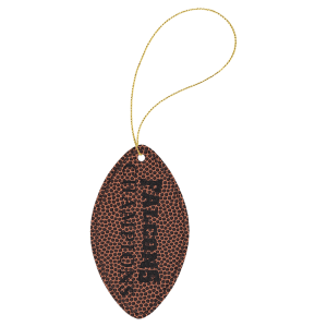 Football Laserable Leatherette Ornament with Gold String - GFT1101