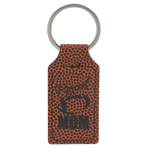 2 3/4" x 1 1/4" Football Laserable Leatherette Rectangle Keychain - GFT2382