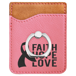 Pink Laserable Leatherette Phone Wallet with Silver Ring - GFT1127