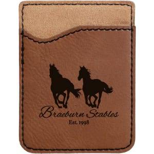 Dark Brown Laserable Leatherette Phone Wallet - GFT521