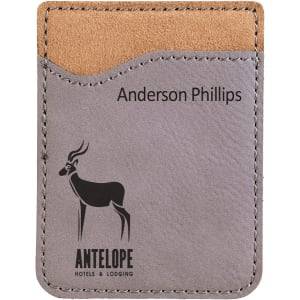 Gray Laserable Leatherette Phone Wallet - GFT524