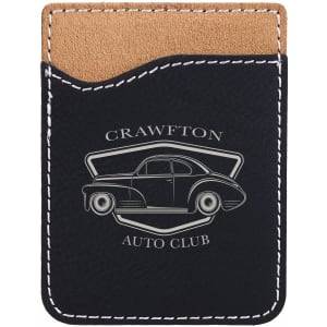 Black/Silver Laserable Leatherette Phone Wallet - GFT528