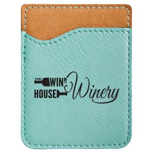 Teal Laserable Leatherette Phone Wallet - GFT529