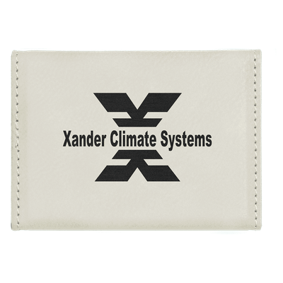 3 3/4" x 2 3/4" Laserable Leatherette Hard Business Card Holder