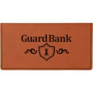 6 3/4" x 3 1/2" Rawhide Laserable Leatherette Checkbook Cover - GFT324