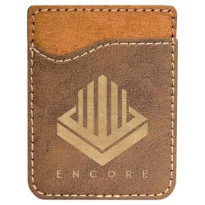 Rustic/Gold Laserable Leatherette Phone Wallet - GFT732