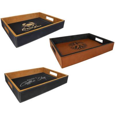 16" x 12" Laserable Leatherette Serving Tray