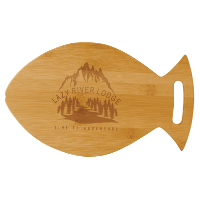 14" x 8 1/2" Bamboo Fish Shaped Cutting Board