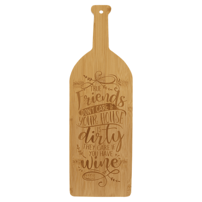 17" x 5 1/4" Bamboo Wine Bottle Cutting Board