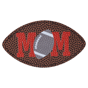 3 1/2" x 2" Football Shaped Laserable Leatherette Patch with Adhesive - PTH010
