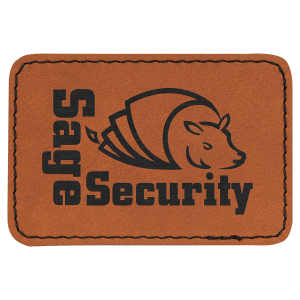 3" x 2" Rectangle Rawhide Laserable Leatherette Patch with Adhesive - PTH102