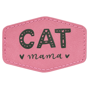 3" x 2" Hex Pink Laserable Leatherette Patch with Adhesive - PTH137