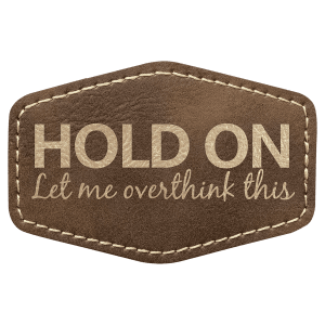 3" x 2" Hex Rustic/Gold Laserable Leatherette Patch with Adhesive - PTH140