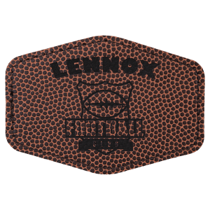 3 1/2" x 2 1/2" Hex Football Laserable Leatherette Patch with Adhesive - PTH245