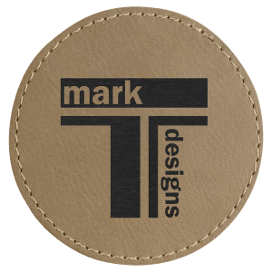 3" Round Light Brown Laserable Leatherette Patch with Adhesive - PTH401