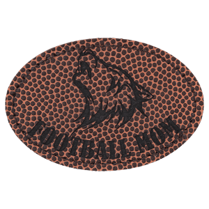 3" x 2" Oval Football Laserable Leatherette Patch with Adhesive - PTH515