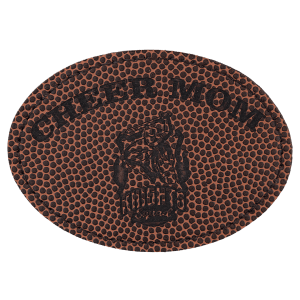 3 1/2" x 2 1/2" Oval Football Laserable Leatherette Patch with Adhesive - PTH615