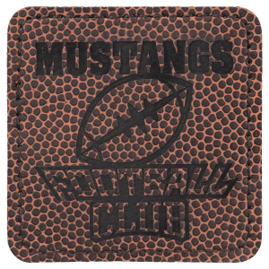 2 1/2" x 2 1/2" Square Football Laserable Leatherette Patch with Adhesive - PTH715