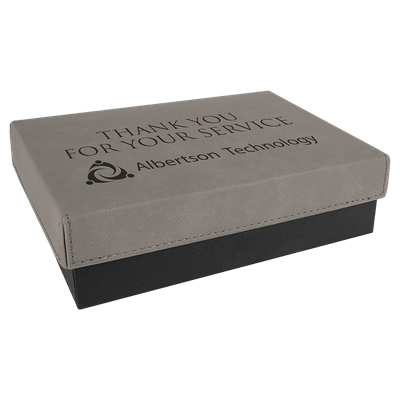 7 3/8" x 5 3/4" Gift Box with Laserable Leatherette Lid