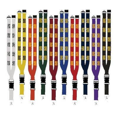 Maverick 1" Polyester Lanyard with Slide Buckle Release, Silver Metal Oval & Convenience Release