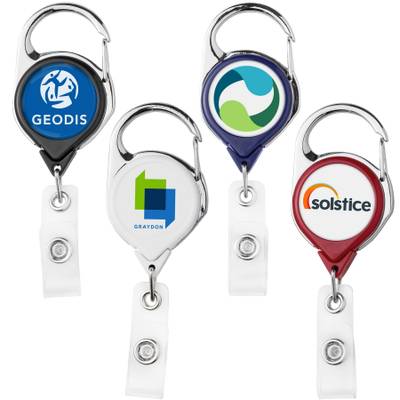 Carabiner Retractable Badge Reel With Belt Clip