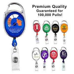 "Oberlin" Retractable Carabiner Style Badge Reel & Badge Holder