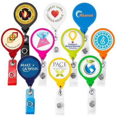Jumbo Round Retractable Badge Reel with Alligator Clip