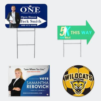 Bulk Yard Signs – 24" x 18" Corrugated Plastic (4mm) with 10" x 24" Wire Stakes – 100+ Qty