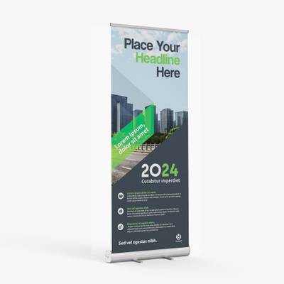 33" x 81" Retractable Banner Stand – Premium UV Printed Fabric